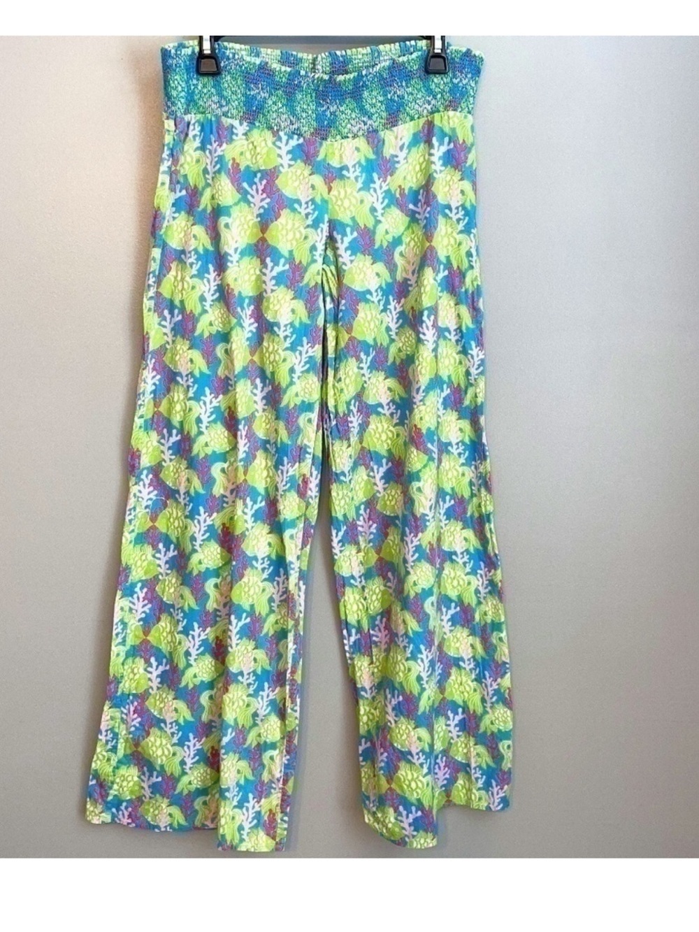 Lilly Pulitzer vintage white label smocked waist, Palazo pants small